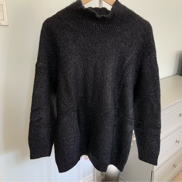 ESCADA VINTAGE KNIT MOHAIR OVERSIZED SWEATER / METALLIC / TUNIC / LARGE - Picture 1 of 6